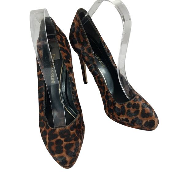 ENZO ANGIOLINI! GENUINE COWHIDE "FUR" LEOPARD PRINT CLASSIC PUMPS, HEELS! SZ 8M - Picture 2 of 10